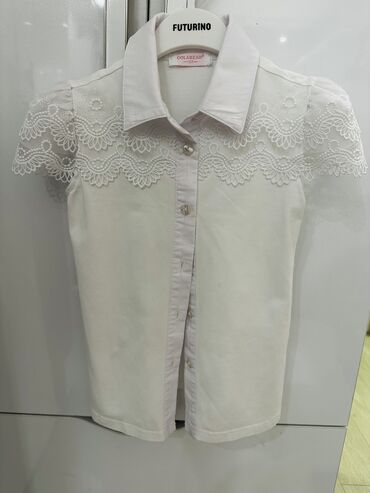 школьная блузка: Школьная форма, цвет - Белый, Б/у