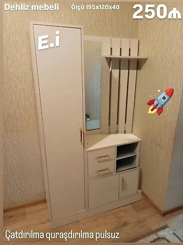 divarda kitab refi: Yeni, 1 qapı, Güzgülü, Bej, Açılan, Künc dolab — 1