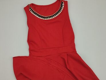 czerwona asymetryczna sukienki na wesele: Sukienka, S, stan - Idealny