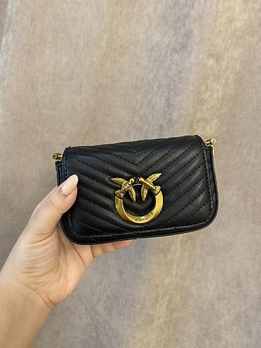 pinko çanta: Pinko mini çanta - Rəng: qara - Material: yumşaq teksturalı, V — 1