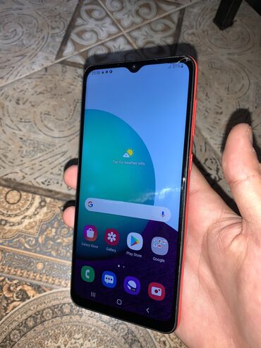 Samsung: Samsung A02, Б/у, 64 ГБ, цвет - Красный, 2 SIM