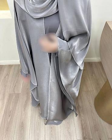 hicab baş ortukleri: 4-lü dəst: Başörtü, Abaya, Uzunqol içlik paltar, Kəmər 🤍 Rəngləri — 2