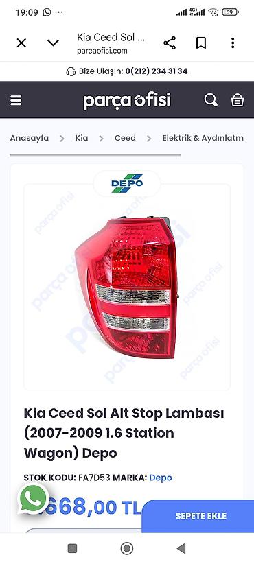 Məhsul: Kia Ceed sol alt stop lampası Uyğunluq: 2007–2009 Kia Ceed