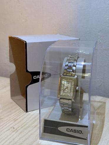 Qol saatları: Casio qadın qol saatı – zərif düzbucaqlı korpus və metal qolbaqla — 2