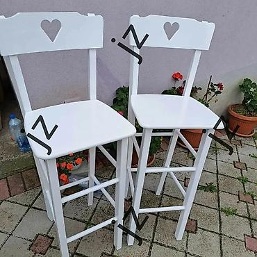 Stilske stolice: Barske stolice od punog drveta sa naslonom Stolice se prodaju po — 10