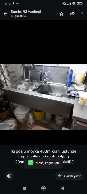 Kofe aparatları: Iki gozlu moyka 400m krani ustunde temiz qalin nerj materialdan