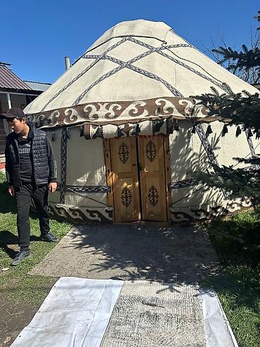 Аренда юрт: Аренда юрты, Каркас Деревянный, 75 баш, Самовар, С полом, Стол — 12