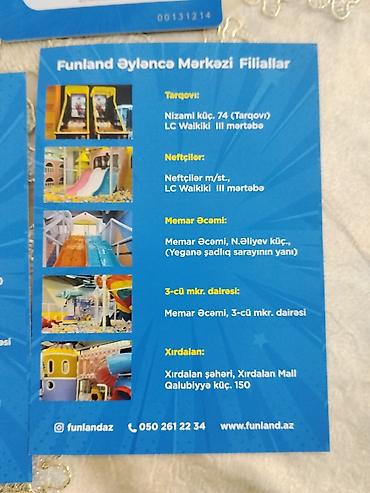 ag laminat: Usaq eylence merkezine 2 bilet satilir — 2
