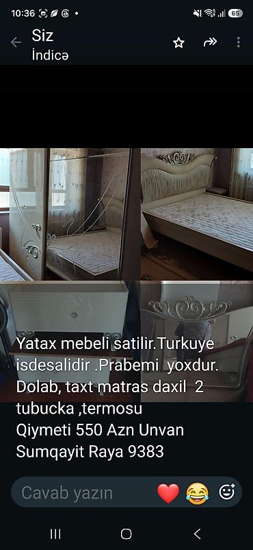 Yataq mebeli dəsti – Türkiyə istehsalı, prabelmi yoxdur. Dəstəyə lalafo.az -da Yataq mebeli dəsti – Türkiyə istehsalı, prabelmi yoxdur. Dəstəyə