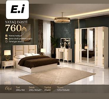 mebel termo: Yataq dəsti – 760 ₼ Komplekt: - Taxt: 200×160 - Dolab: 200×160×47 — 1