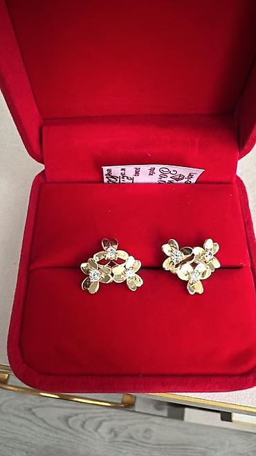 Серьги, Проба 585, Фианит, Женские, Новый