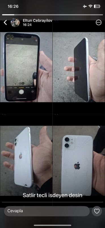 iphone x qırıq: IPhone 11, Ağ, Qırıq