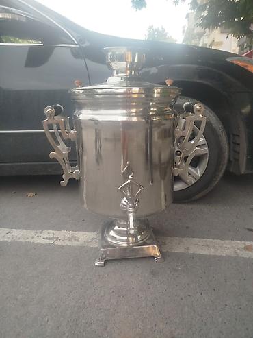 samavar boyuk: Böyük həcmli metal samovar - Material: paslanmayan polad tipli parlaq — 1