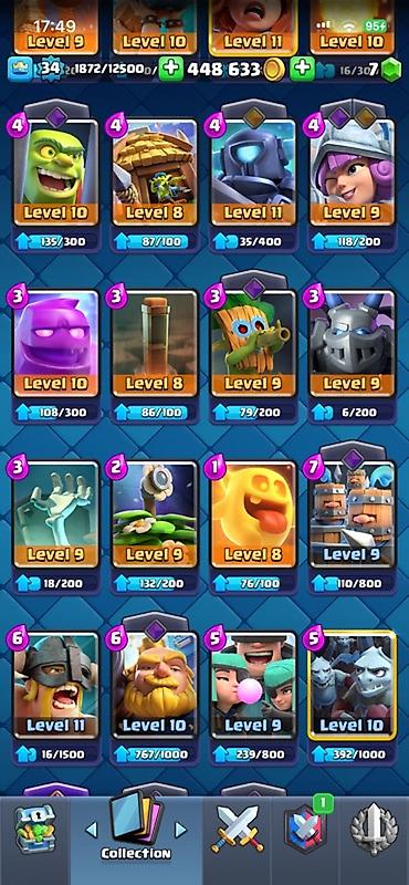Nintendo Switch: Clash Royale hesabı - Kral səviyyəsi: 34 - Kasa: 448 633 qızıl, 7 daş — 8