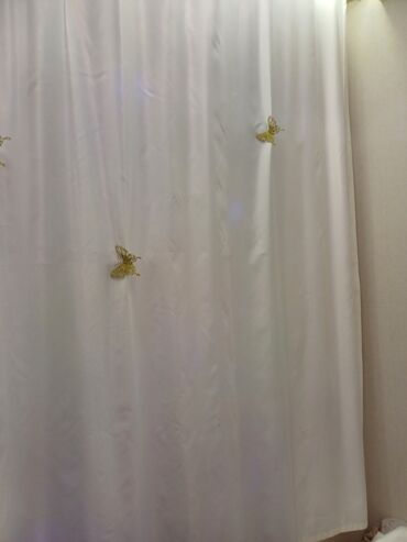 Pərdə və tüllər: Yeni, Tül, rəng - Bej, Pulsuz çatdırılma — 4