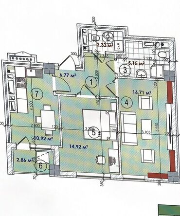 ош дом квартира: Сдан, Элитка, 2 комнаты, 60 м²