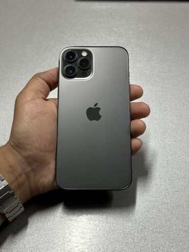 цены на бу айфоны: IPhone 12 Pro Max, Колдонулган, 256 ГБ, Graphite, Куту, 85 %