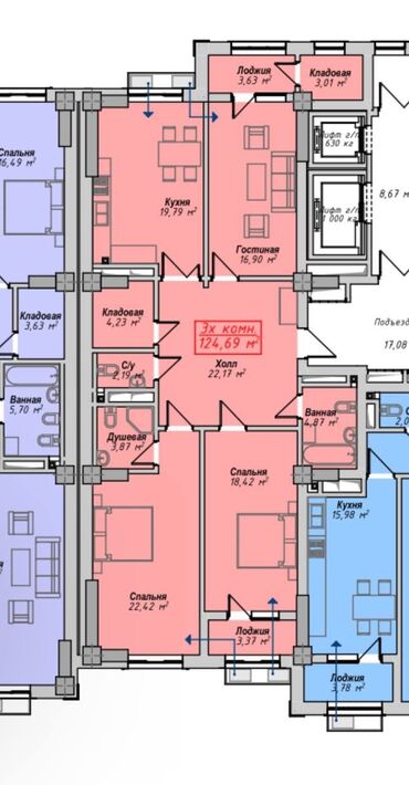 Продажа квартир: 3 комнаты, 128 м², Элитка, 10 этаж, ПСО (под самоотделку)