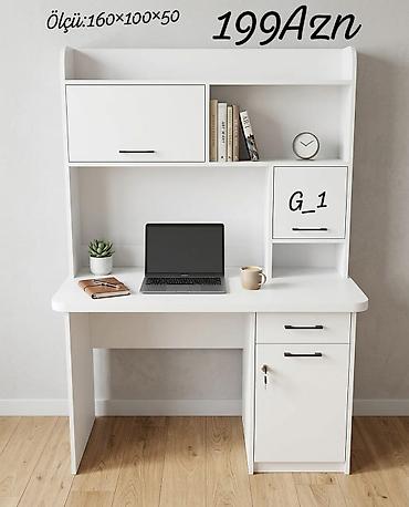 ucuz saat: Düz masa, Stulsuz, Polkalı, Siyirməli, Mat laminat — 1