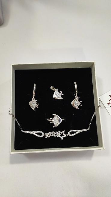 Серебряные наборы украшений: Серебро 925 пробы Браслет 1800сом Есть доставка по городу и — 3