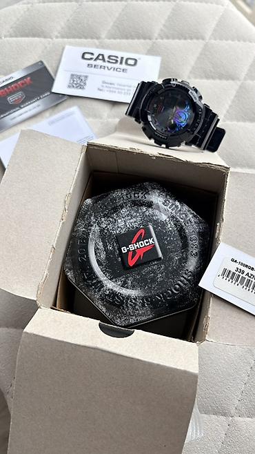 g shock: Casio G-Shock qol saatı. Qara rəngli, iri korpuslu və idman üslublu — 3