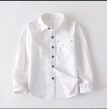 рубашка с коротким рукавом: Детский топ, рубашка, цвет - Белый, Новый