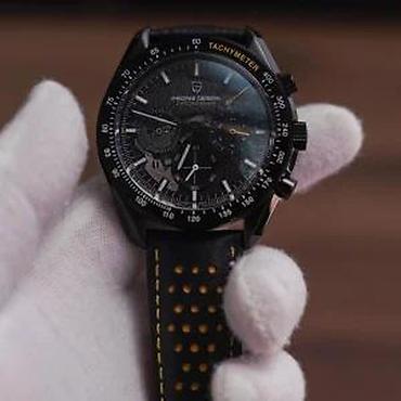 Ručni satovi: PAGANI DESIGN PD-1779 -40mm- Crna/Žuta -Omega Speedmaster Potpuno nov — 9