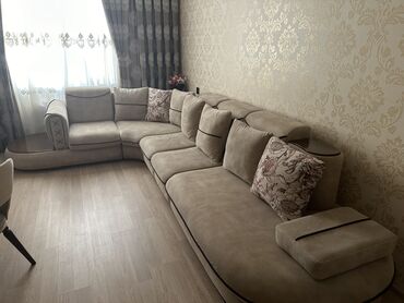 islemis divan: Угловой диван, Б/у, Ткань