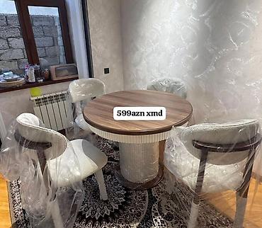 embawood stol stul: Dəyirmi yemək masası və 4 ədəd stul dəsti - Masa: dəyirmi forma — 2