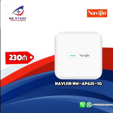 Modemlər və şəbəkə avadanlıqları: Navijin NW-AP625-1G Wi-Fi 6 tavanlı simsiz Access Point. Divara montaj