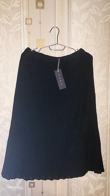 kofta qadin: ZARA qara ətək - Model: trikotaj, incə şaquli relyefli (ribbed) — 1