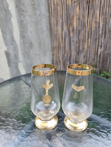 ormani za terase: 🥂 Ex-YU retro čaše sa pozlatom - Fabrika stakla Zaječar (Ručni rad) 🥂 — 1