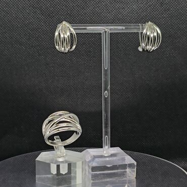 серьги с агатом: Dəstə daxildir: Sırğa, Gümüş