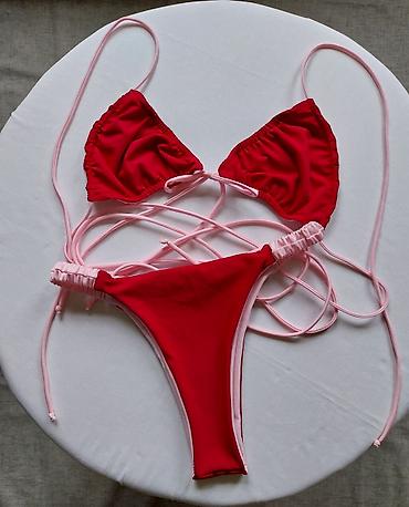 Kupaći kostimi: Dvodelni bikini set – roze/bordo-crvena - Gornji dio: klasičan — 5