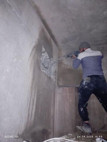 Beton işləri: Səssiz tozsuz səliqəli kəsim. Beton katlavan monolit kubik — 7