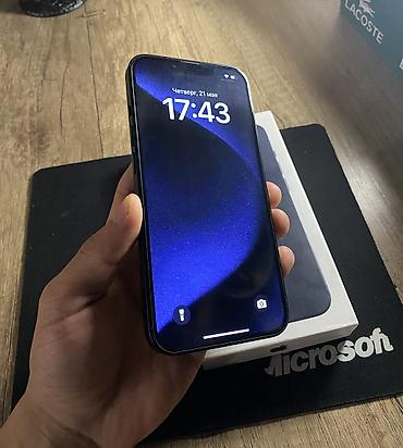 Apple iPhone: IPhone 13, Б/у, 128 ГБ, Midnight, Зарядное устройство, Защитное стекло, Чехол, 78 % — 1