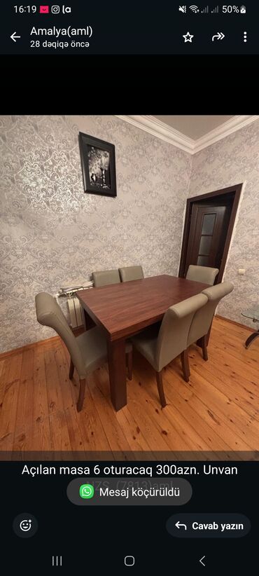 купить айфон 6 с бу: Açılan masa 6 oturacaq 300azn. Unvan NZS (7813)aml