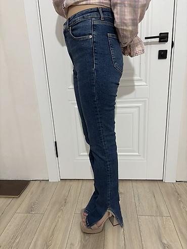 трико шым: Джинсы, Клеш, Zara basic, Высокая талия, С разрезом, S, M — 3