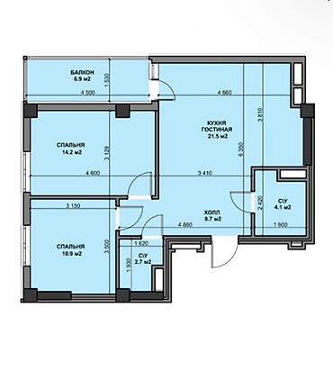жк каусар: 3 комнаты, 70 м², Верхний Джал Элитка, 12 этаж, ПСО (под самоотделку) — 2