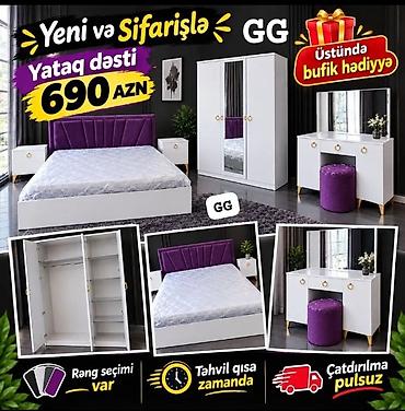 Yataq dəsti – 690 AZN Komplektin tərkibi: - Yumşaq başlıqlı