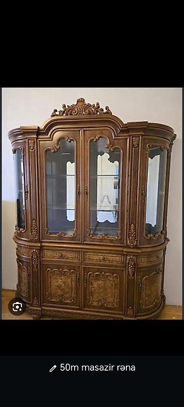 Bufetlər: Klassik üslubda böyük vitrin-bufet - Material: ağac (klassik qəhvəyi — 1