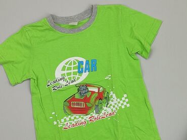 hm top zielony: T-shirt, 7 years, 116-122 cm, condition - Fair