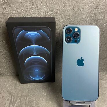 Apple iPhone: IPhone 12 Pro Max, 512 GB, Pacific Blue, Face ID, Sənədlərlə, Zəmanət