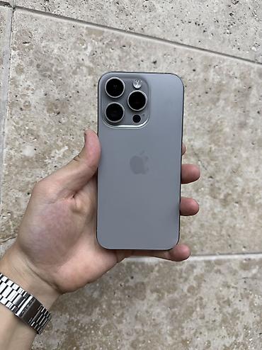 apple zone: IPhone 15 Pro, Б/у, 128 ГБ, Natural Titanium, Защитное стекло, Чехол, 88 % — 2