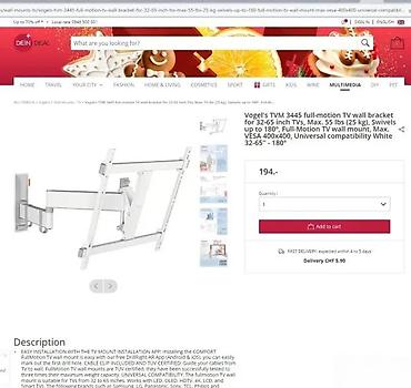 sto za pc: Zidni nosač za TV – potpuno pokretni, premium aluminijum - Tip — 10