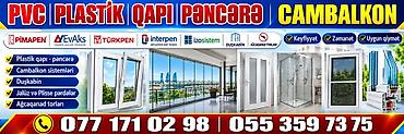 Pəncərə ustası xidmətləri: PVC plastik qapı-pəncərə və cam balkon xidməti Təklif olunan işlər: - — 1