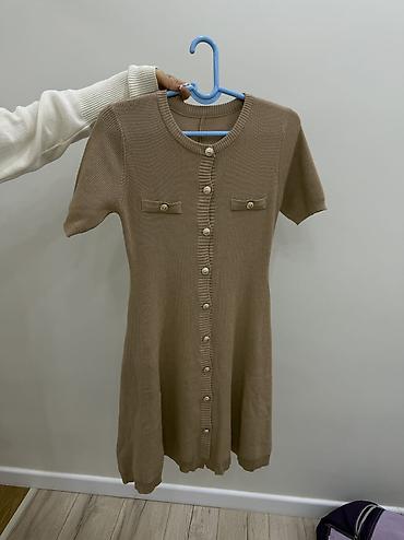 тренч бу: Повседневное платье, Осень-весна, Трикотаж, Трапеция, L, XL, S — 3