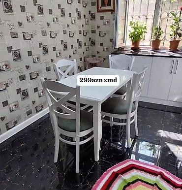 reception masasi: Mətbəx üçün, Yeni, Açılmayan, Dördbucaq masa, 4 stul — 1