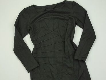 czarna długa sukienki z długim rękawem: Sukienka, XS, stan - Bardzo dobry