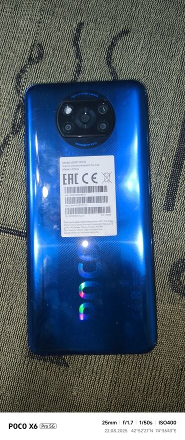 для ремонта телефон: Poco X3 NFC, Б/у, 128 ГБ, цвет - Синий